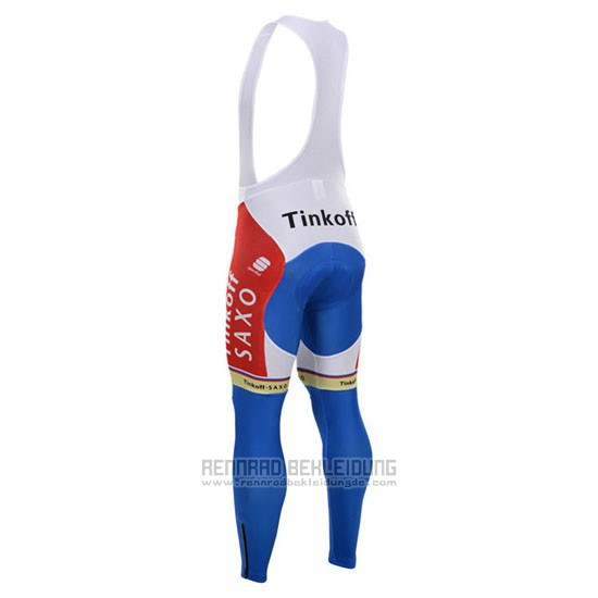 2015 Fahrradbekleidung Tinkoff Saxo Bank Champion Slowakische Republik Trikot Langarm und Tragerhose